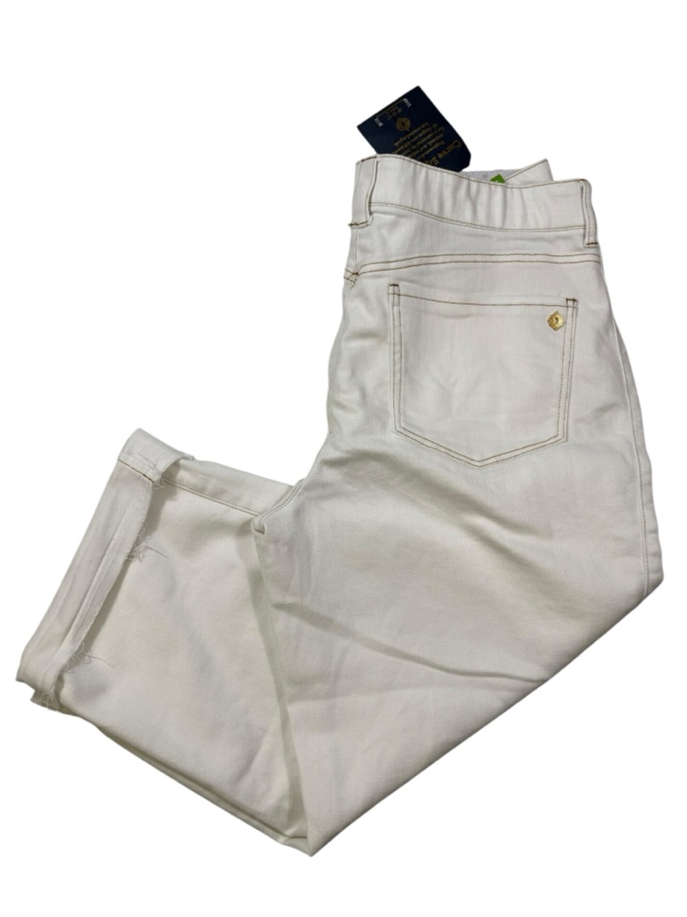 NWT Democracy White AB solution Skyrise Wide Leg Cropped  Jeans - Picture 4 of 9